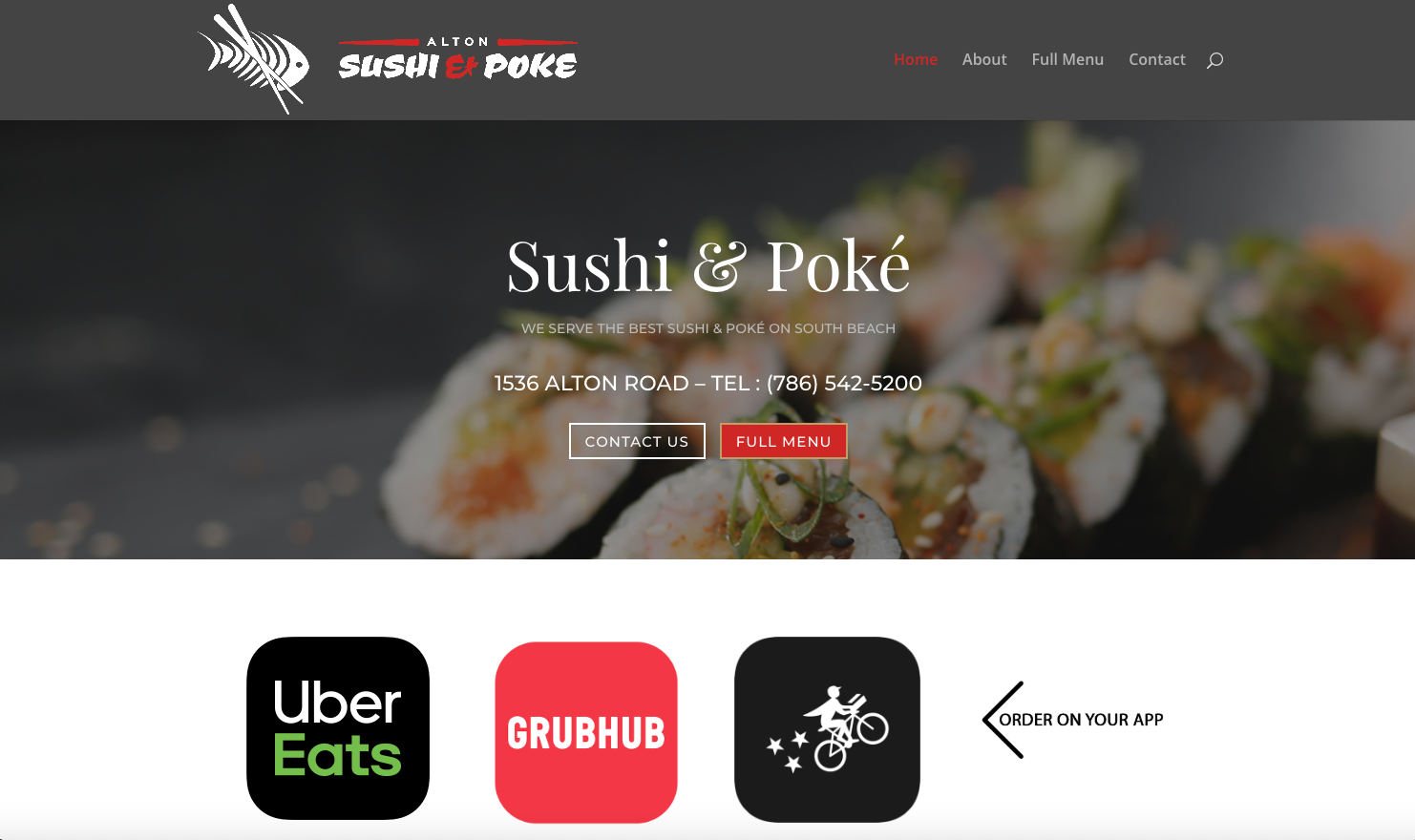 Alton Sushi & Poke Website Homepage