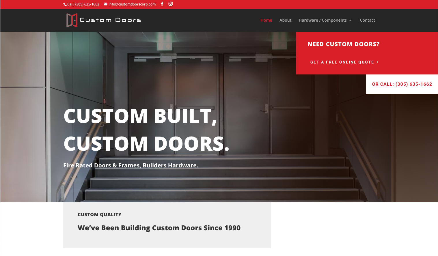 Custom Doors Corp Website